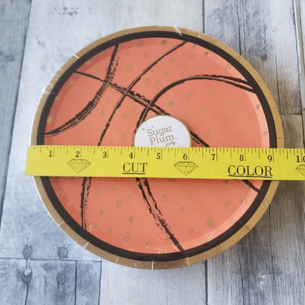 NWT - Sugar Plum Party Paper Basketball Plates (32) and Napkins (40)